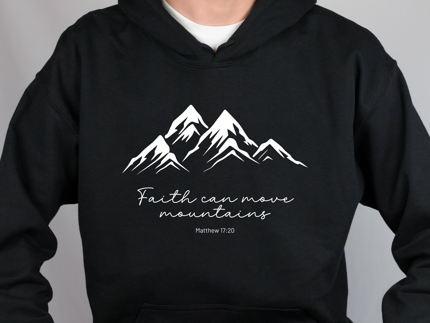 Bible Verse Sweatshirt Hoodie Boho Christian Shirt Faith Can Move Mountains Hoodie Christian Birthday Gift for Mom Christian Merch